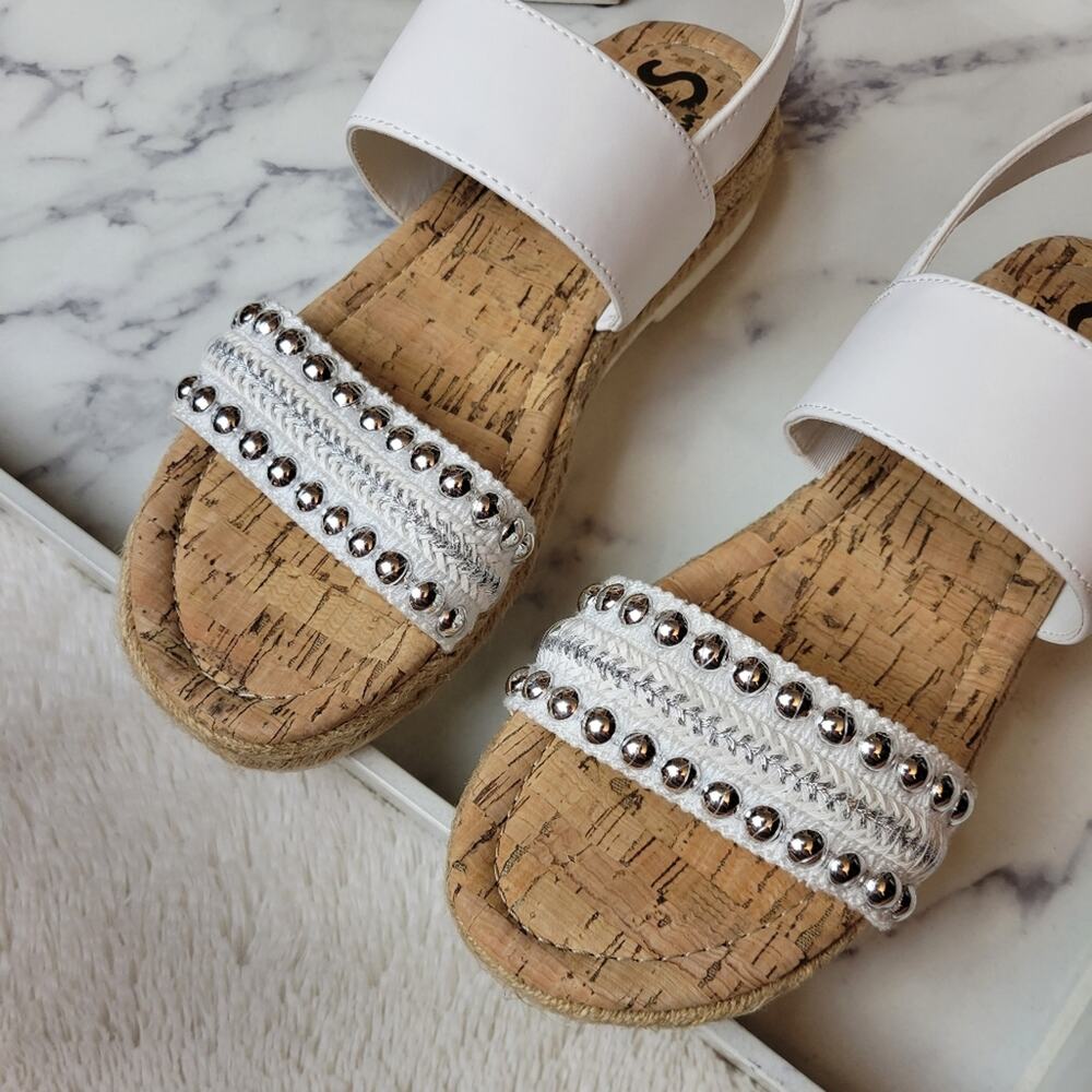 🚨NEW CIRCUS BY SAM EDELMAN Andrea White Espadrille Flatform Sandal Size 6 - Picture 4 of 11